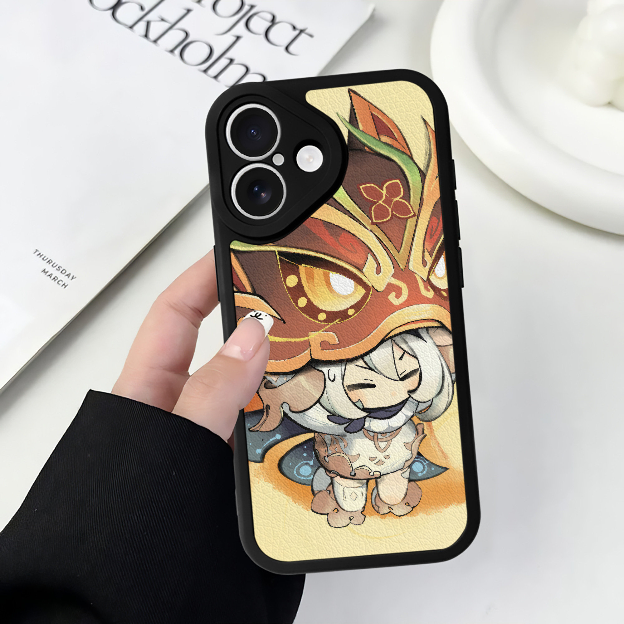 げんし神 genshin 【iPhone 16シリーズ対応】シリコンスマホケース（レザー調） 材質：シリコン